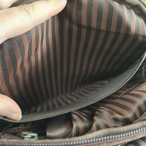 Jack Georges Voyager Convertible Distressed Backpack Crossbody Bag Brn Leather - Picture 11 of 17